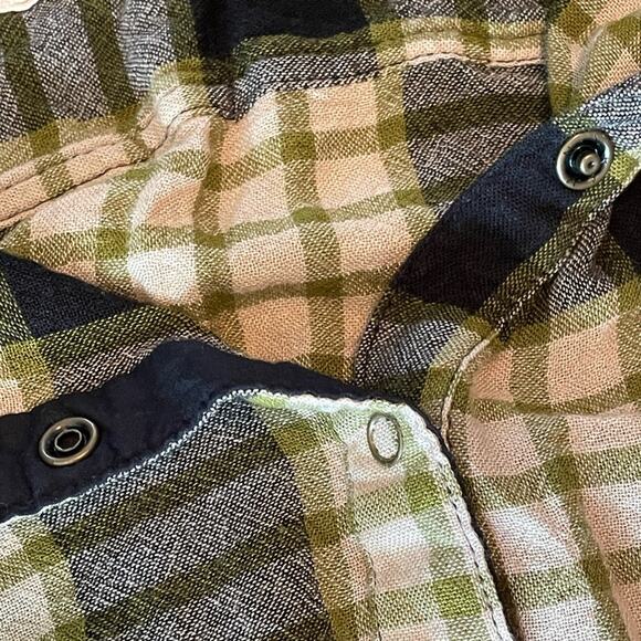 Free People We the Free Pacific Dawn Plaid Snap Front Shirt Medium - Picture 5 of 10